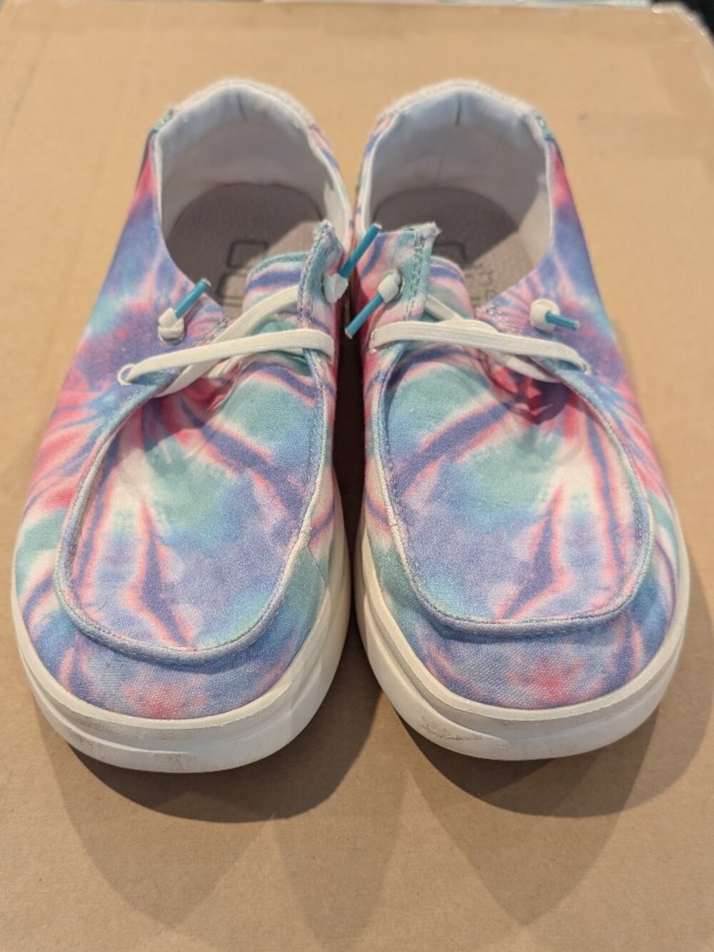 Hey Dude Wendy Rise Candy Tie Dye Platform Loafers Womens size 7